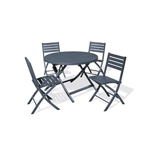 Ensemble repas de jardin 4 places en aluminium