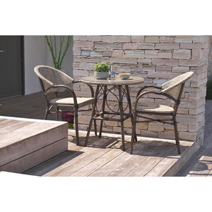 Fauteuil de jardin empilable en aluminium et textilène