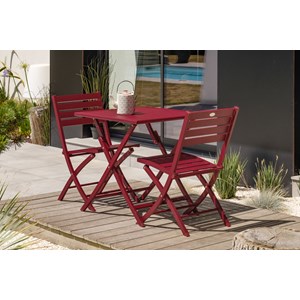 Ensemble repas de jardin 2 places en aluminium