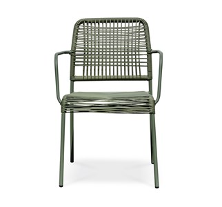 Fauteuil de jardin empilable en corde et acier