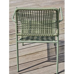 Fauteuil de jardin empilable en corde et acier