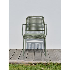 Fauteuil de jardin empilable en corde et acier