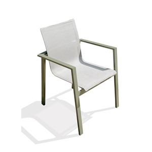Fauteuil de jardin empilable en alu et toile plastifiéee