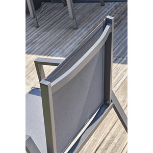 Lot de 2 fauteuils de jardin empilables en aluminium