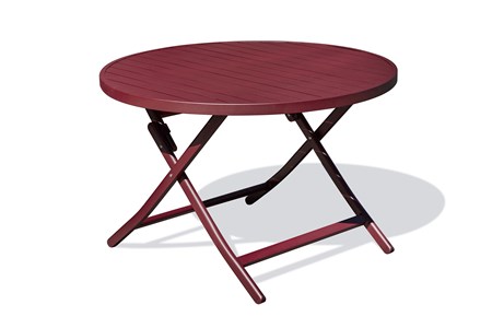 Table de jardin ronde pliante en aluminium