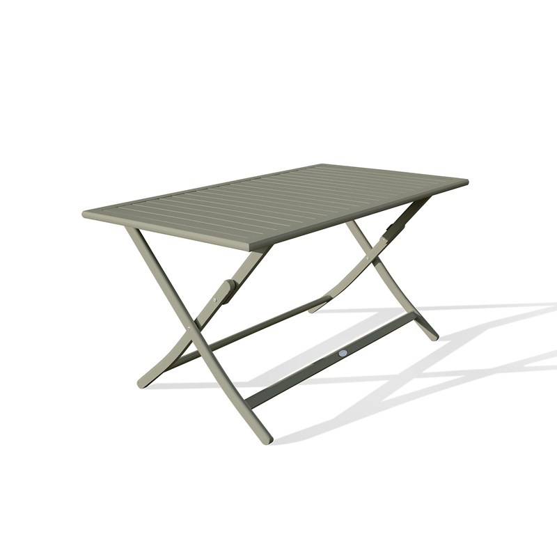 Table de jardin pliante en aluminium vert
