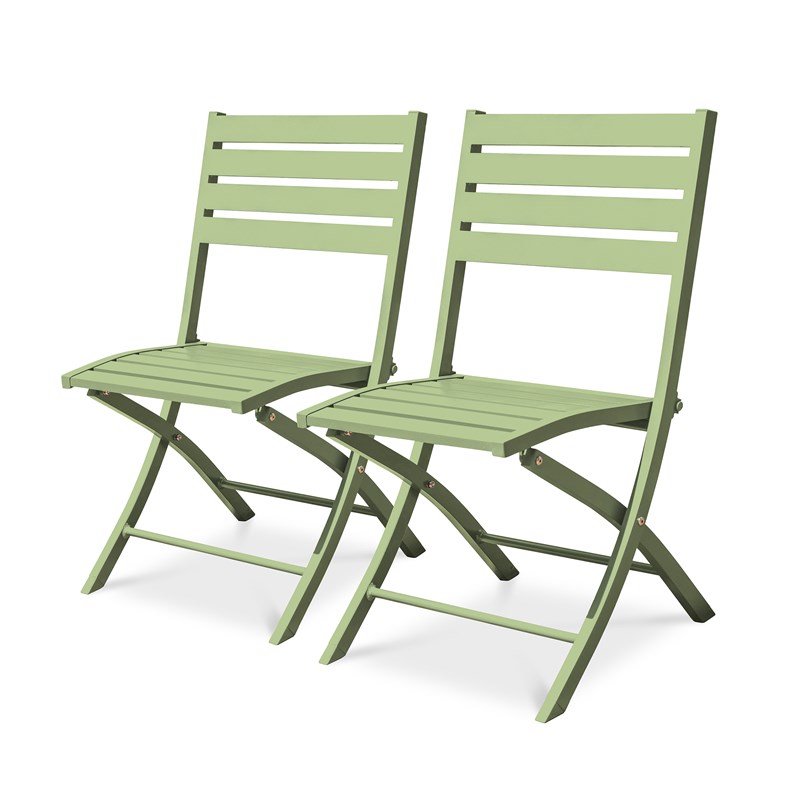 Lot de 2 chaises de jardin en aluminium
