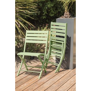 Lot de 2 chaises de jardin en aluminium