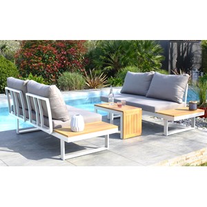 Salon de jardin 4 places en bois d' et aluminium
