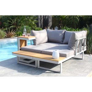 Salon de jardin 4 places en bois d' et aluminium