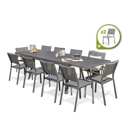 Ensemble table, chaises et fauteuils de jardin stockholm