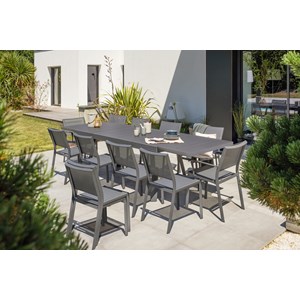 Ensemble repas de jardin 12 places en aluminium