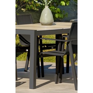 Table de jardin en aluminium avec plateau céramique