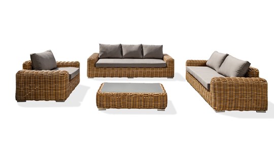 Salon de jardin 6 places en résine tressée