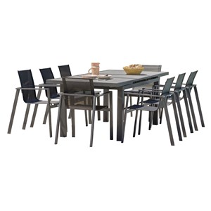 Ensemble repas de jardin 8 places en aluminium