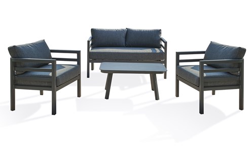 Salon de jardin 4 places en aluminium