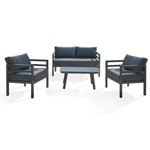 Salon de jardin 4 places en aluminium