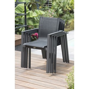 Ensemble repas 8 places en aluminium et plateau céramique