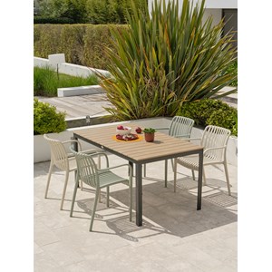 Ensemble repas de jardin 4 places en aluminium
