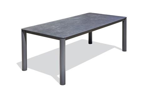 Table de jardin 8 places alu plateau céramique sur verre