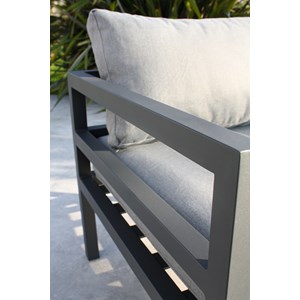 Salon de jardin d'angle 6 places en aluminium