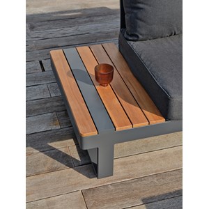 Salon de jardin d'angle 6 places en teck et aluminium