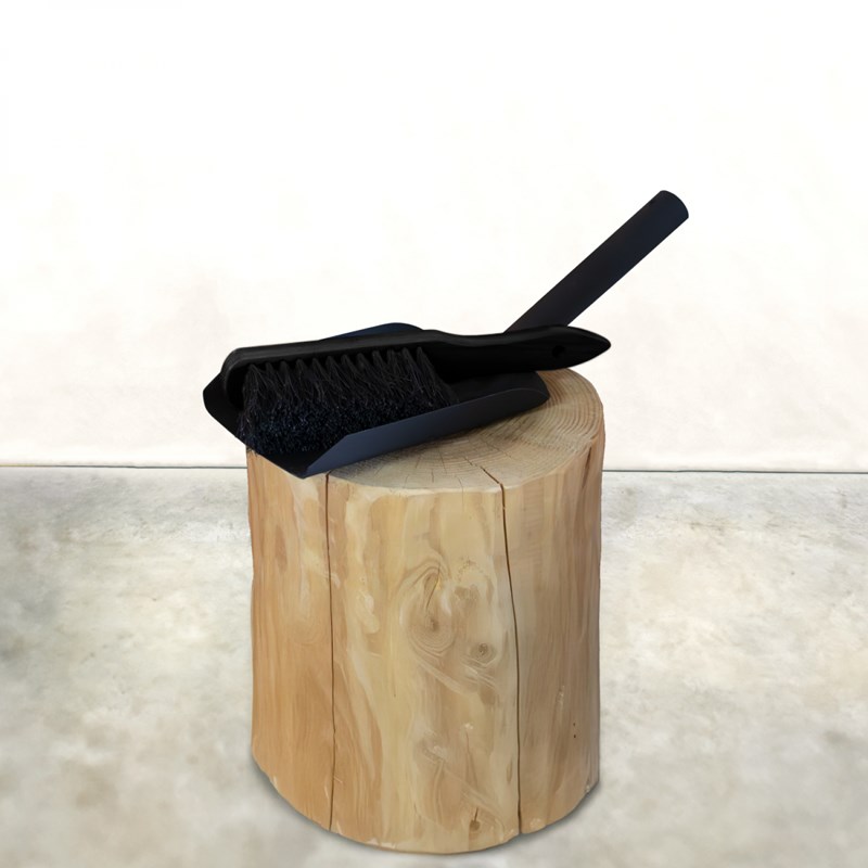 Kit pelle et balayette à cendre - noir