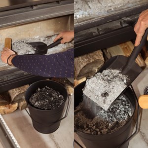 Kit pelle et balayette à cendre - noir