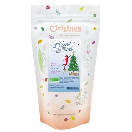 Esprit de noël - thé vert bio de noël orange macaron - sachet 100g