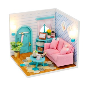 Salon ensoleillé. Maquette 3d réaliste avec beaucoup de détails et lumières led.