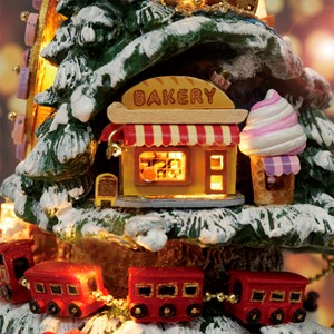 Paradis de neige. Maquette 3d réaliste avec beaucoup de détails.