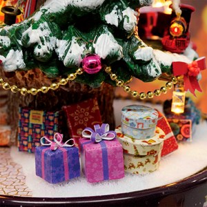 Paradis de neige. Maquette 3d réaliste avec beaucoup de détails.