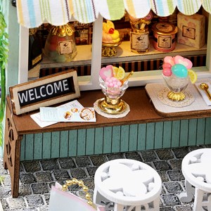 Collection coin de bonheur, temps de dessert. Modèle 3d réaliste.