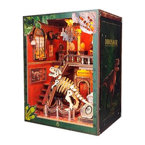 Étude des dinosaures. Livre nook en bois, design 3d réaliste.