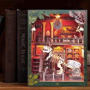 Étude des dinosaures. Livre nook en bois, design 3d réaliste.