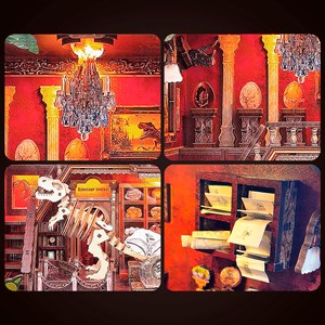 Étude des dinosaures. Livre nook en bois, design 3d réaliste.