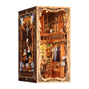 Garde-robe de la duchesse. Coin lecture en bois, design 3d réaliste.