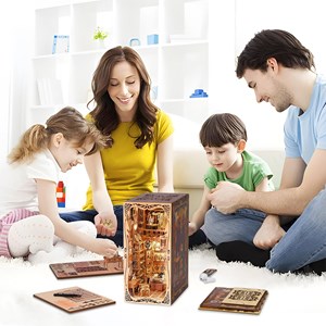 Garde-robe de la duchesse. Coin lecture en bois, design 3d réaliste.