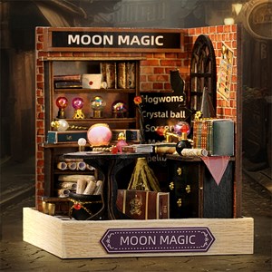 Collection coin de bonheur, magie lunaire. Maquette 3d réaliste.