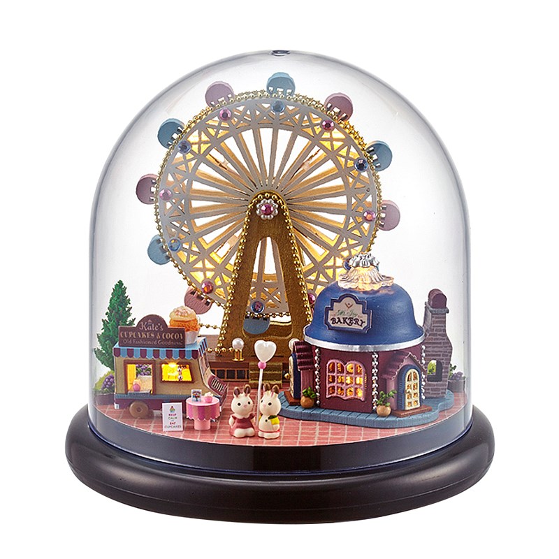 Collection ensemble autour, noria heureuse. Maquette 3d réaliste.