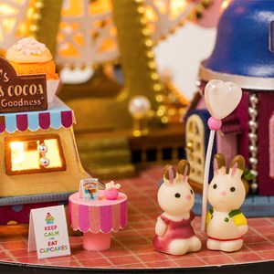 Collection ensemble autour, noria heureuse. Maquette 3d réaliste.