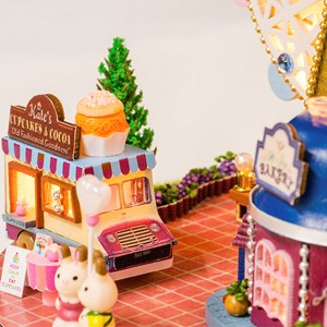 Collection ensemble autour, noria heureuse. Maquette 3d réaliste.