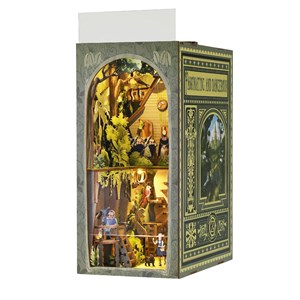 L'aventure de dorothy. Book nook en bois, design 3d réaliste.