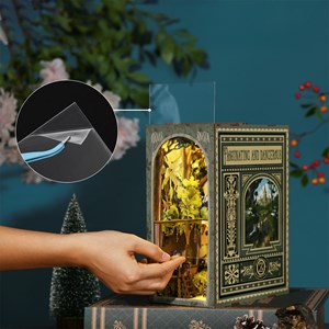 L'aventure de dorothy. Book nook en bois, design 3d réaliste.