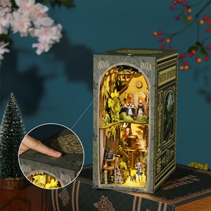 L'aventure de dorothy. Book nook en bois, design 3d réaliste.