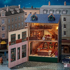 Magasin de magie. Maquette 3d avec un design de panneau de porte ouverte.