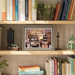 Magasin de couture de lili. Maquette en bois, conception 3d réaliste.