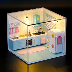 Cuisine. Maquette 3d réaliste avec beaucoup de détails et lumières led.