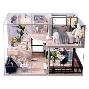 Duo-plex temps accueillant. Maquette 3d réaliste.