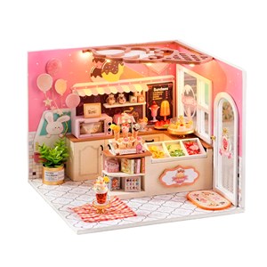 Magasin de glaces heureux. Maquette 3d réaliste avec beaucoup de détails.